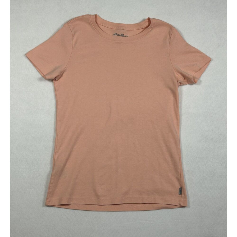 Women’s Eddie Bauer peach-pink, short-sleeve crewneck t-shirt, size large